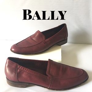 Bally of Switzerland Red Brown Loafers.